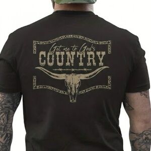 Get me to Gods Country Western Men's Black Graphic T-Shirt